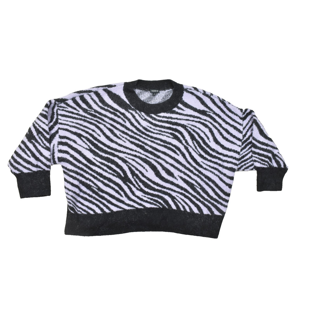 Torrid Women's Plus Size 4 Zebra Pattern Sweater … - image 1